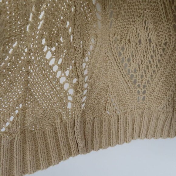 Coldwater Creek Women Medium 10-12 Beige Knit Open Front Sleeveless Sweater Top - Picture 4 of 11